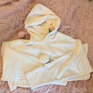 Fabletics Cream Plush Hoodie Sweater